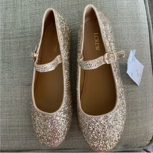 J. Crew Kids Sparkly Mary Jane Shoes - Gold Crew cuts Christmas size 3 New